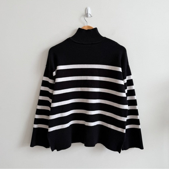ZARA • Striped Knit Sweater in Black/White - Picture 7 of 12